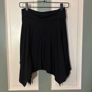 asymmetrical hem black skirt